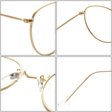 Load image into Gallery viewer, SO&amp;EI Retro Classic Oval Women Metal Glasses Frame Clear Anti-Blu-Ray Eyewear Men Optical Round Frames Computer Goggles