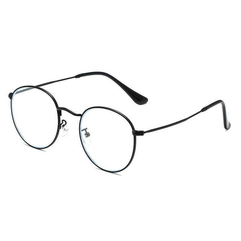 SO&EI Retro Classic Oval Women Metal Glasses Frame Clear Anti-Blu-Ray Eyewear Men Optical Round Frames Computer Goggles
