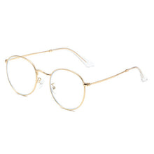 Load image into Gallery viewer, SO&amp;EI Retro Classic Oval Women Metal Glasses Frame Clear Anti-Blu-Ray Eyewear Men Optical Round Frames Computer Goggles