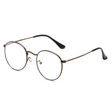 Load image into Gallery viewer, SO&amp;EI Retro Classic Oval Women Metal Glasses Frame Clear Anti-Blu-Ray Eyewear Men Optical Round Frames Computer Goggles
