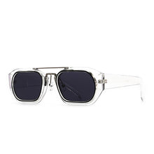 Carica l&#39;immagine nel visualizzatore di Gallery, SO&amp;EI Occhiali da sole quadrati poligonali retrò a doppio ponte da donna Designer di marca Leopard Eyewear Shades UV400 Occhiali da sole da uomo 
