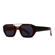 Carica l&#39;immagine nel visualizzatore di Gallery, SO&amp;EI Occhiali da sole quadrati poligonali retrò a doppio ponte da donna Designer di marca Leopard Eyewear Shades UV400 Occhiali da sole da uomo 