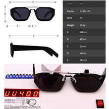 Carica l&#39;immagine nel visualizzatore di Gallery, SO&amp;EI Occhiali da sole quadrati poligonali retrò a doppio ponte da donna Designer di marca Leopard Eyewear Shades UV400 Occhiali da sole da uomo 