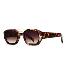 Carica l&#39;immagine nel visualizzatore di Gallery, SO&amp;EI Occhiali da sole quadrati poligonali retrò a doppio ponte da donna Designer di marca Leopard Eyewear Shades UV400 Occhiali da sole da uomo 