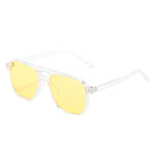 Carica l&#39;immagine nel visualizzatore di Gallery, SO&amp;EI Retro Double Bridges Square Women Sunglasses Brand Designer Blue Orange Gradient Shades UV400 Men Sun Glasses