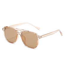 Carica l&#39;immagine nel visualizzatore di Gallery, SO&amp;EI Retro Double Bridges Square Women Sunglasses Brand Designer Blue Orange Gradient Shades UV400 Men Sun Glasses