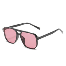 Carica l&#39;immagine nel visualizzatore di Gallery, SO&amp;EI Retro Double Bridges Square Women Sunglasses Brand Designer Blue Orange Gradient Shades UV400 Men Sun Glasses