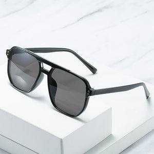 SO&EI Retro Double Bridges Square Women Sunglasses Brand Designer Blue Orange Gradient Shades UV400 Men Sun Glasses