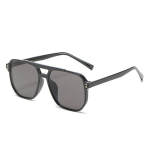 SO&EI Retro Double Bridges Square Women Sunglasses Brand Designer Blue Orange Gradient Shades UV400 Men Sun Glasses