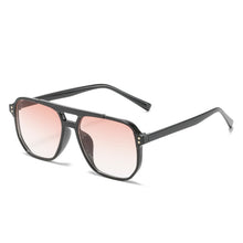 Carica l&#39;immagine nel visualizzatore di Gallery, SO&amp;EI Retro Double Bridges Square Women Sunglasses Brand Designer Blue Orange Gradient Shades UV400 Men Sun Glasses