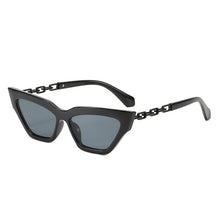 Load image into Gallery viewer, SO&amp;EI Retro Metal Chain Cat Eye Women Sunglasses Jelly Color Eyewear Brand Designer Men Colorful Sun Glasses UV400