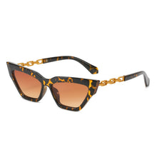 Load image into Gallery viewer, SO&amp;EI Retro Metal Chain Cat Eye Women Sunglasses Jelly Color Eyewear Brand Designer Men Colorful Sun Glasses UV400