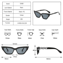 Load image into Gallery viewer, SO&amp;EI Retro Metal Chain Cat Eye Women Sunglasses Jelly Color Eyewear Brand Designer Men Colorful Sun Glasses UV400