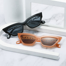 Load image into Gallery viewer, SO&amp;EI Retro Metal Chain Cat Eye Women Sunglasses Jelly Color Eyewear Brand Designer Men Colorful Sun Glasses UV400