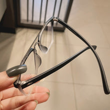 Load image into Gallery viewer, SO&amp;EI Retro Metal Double Bridges Square Women Glasses Frame Clear Anti-Blu-Ray Eyewear Men TR90 Optical Stripes Frame