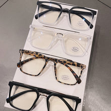 Load image into Gallery viewer, SO&amp;EI Retro Metal Double Bridges Square Women Glasses Frame Clear Anti-Blu-Ray Eyewear Men TR90 Optical Stripes Frame