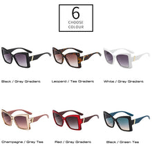 Load image into Gallery viewer, SO&amp;EI Retro Oversized Cat Eye Women Sunglasses Gradient Eyewear Shades UV400 Men Trending Champagne Sun Glasses