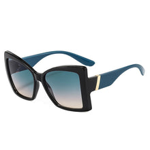 Load image into Gallery viewer, SO&amp;EI Retro Oversized Cat Eye Women Sunglasses Gradient Eyewear Shades UV400 Men Trending Champagne Sun Glasses