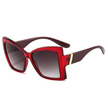 Load image into Gallery viewer, SO&amp;EI Retro Oversized Cat Eye Women Sunglasses Gradient Eyewear Shades UV400 Men Trending Champagne Sun Glasses