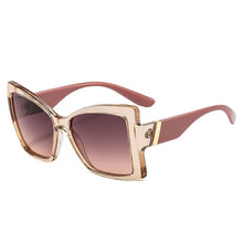Load image into Gallery viewer, SO&amp;EI Retro Oversized Cat Eye Women Sunglasses Gradient Eyewear Shades UV400 Men Trending Champagne Sun Glasses