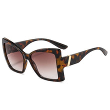 Load image into Gallery viewer, SO&amp;EI Retro Oversized Cat Eye Women Sunglasses Gradient Eyewear Shades UV400 Men Trending Champagne Sun Glasses