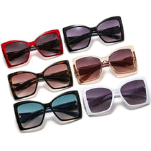 Load image into Gallery viewer, SO&amp;EI Retro Oversized Cat Eye Women Sunglasses Gradient Eyewear Shades UV400 Men Trending Champagne Sun Glasses