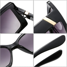 Load image into Gallery viewer, SO&amp;EI Retro Oversized Cat Eye Women Sunglasses Gradient Eyewear Shades UV400 Men Trending Champagne Sun Glasses