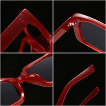 Carica l&#39;immagine nel visualizzatore di Gallery, SO&amp;EI Retro Rectangle Sunglasses Women Rivets Jelly Color Eyewear Men Square Leopard Yellow Sun Glasses Shades UV400