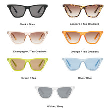 Load image into Gallery viewer, SO&amp;EI Retro Small Cat Eye Jelly Color Sunglasses Women Green Tea Eyewear Shades UV400 Men Gradient Color Sun Glasses