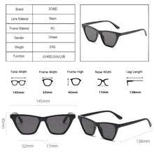Load image into Gallery viewer, SO&amp;EI Retro Small Cat Eye Jelly Color Sunglasses Women Green Tea Eyewear Shades UV400 Men Gradient Color Sun Glasses