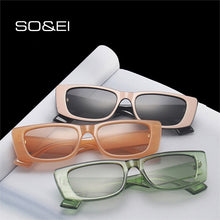Load image into Gallery viewer, SO&amp;EI Retro Small Rectangle Sunglasses Women Ins Popular Fashion Candy Color Eyewear Men Square Sun Glasses Shades UV400