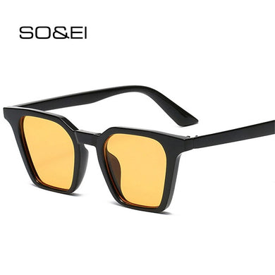 SO&EI Retro Square Candy Color Occhiali da sole da donna Blu Verde Shades UV400 Men Cat Eye Occhiali da sole Leopard Gradient Eyewear 