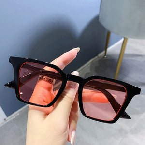 SO&amp;EI Retro Square Candy Color Occhiali da sole da donna Blu Verde Shades UV400 Men Cat Eye Occhiali da sole Leopard Gradient Eyewear 