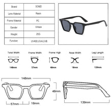 Carica l&#39;immagine nel visualizzatore di Gallery, SO&amp;EI Retro Square Candy Color Occhiali da sole da donna Blu Verde Shades UV400 Men Cat Eye Occhiali da sole Leopard Gradient Eyewear 