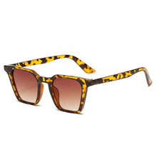 Carica l&#39;immagine nel visualizzatore di Gallery, SO&amp;EI Retro Square Candy Color Occhiali da sole da donna Blu Verde Shades UV400 Men Cat Eye Occhiali da sole Leopard Gradient Eyewear 