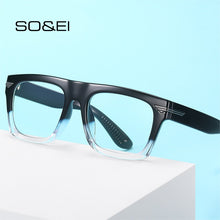 Carica l&#39;immagine nel visualizzatore di Gallery, SO&amp;EI Retro Square Clear Anti-Blu-Ray Eyewear TR90 Women Glasses Frame Men Optical Eyeglasses Frame Computer Goggles