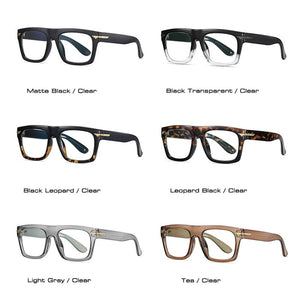 SO&EI Retro Square Clear Anti-Blu-Ray Eyewear TR90 Women Glasses Frame Men Optical Eyeglasses Frame Computer Goggles