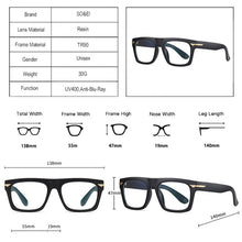 Carica l&#39;immagine nel visualizzatore di Gallery, SO&amp;EI Retro Square Clear Anti-Blu-Ray Eyewear TR90 Women Glasses Frame Men Optical Eyeglasses Frame Computer Goggles