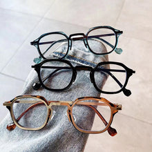 Load image into Gallery viewer, SO&amp;EI Retro Square TR90 Metal Women Glasses Frame Clear Anti-Blu-Ray Spring Hinge Men Optical Eyeglasses Frame