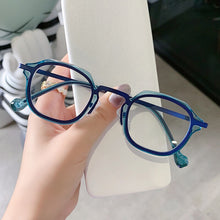 Load image into Gallery viewer, SO&amp;EI Retro Square TR90 Metal Women Glasses Frame Clear Anti-Blu-Ray Spring Hinge Men Optical Eyeglasses Frame