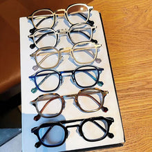 Load image into Gallery viewer, SO&amp;EI Retro Square TR90 Metal Women Glasses Frame Clear Anti-Blu-Ray Spring Hinge Men Optical Eyeglasses Frame