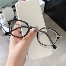 Load image into Gallery viewer, SO&amp;EI Retro Square TR90 Metal Women Glasses Frame Clear Anti-Blu-Ray Spring Hinge Men Optical Eyeglasses Frame