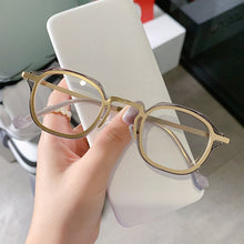 Load image into Gallery viewer, SO&amp;EI Retro Square TR90 Metal Women Glasses Frame Clear Anti-Blu-Ray Spring Hinge Men Optical Eyeglasses Frame