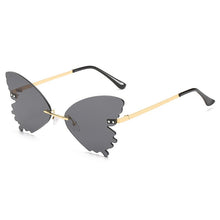Load image into Gallery viewer, SO&amp;EI Unique Rimless Women Sunglasses Brand Designer Clear Ocean Lens Eyewear Butterfly Shape Ladies Sun Glasses Oculos UV400
