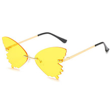 Load image into Gallery viewer, SO&amp;EI Unique Rimless Women Sunglasses Brand Designer Clear Ocean Lens Eyewear Butterfly Shape Ladies Sun Glasses Oculos UV400