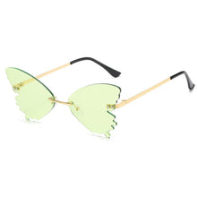 Load image into Gallery viewer, SO&amp;EI Unique Rimless Women Sunglasses Brand Designer Clear Ocean Lens Eyewear Butterfly Shape Ladies Sun Glasses Oculos UV400