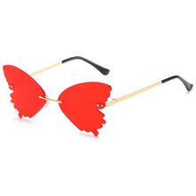 Load image into Gallery viewer, SO&amp;EI Unique Rimless Women Sunglasses Brand Designer Clear Ocean Lens Eyewear Butterfly Shape Ladies Sun Glasses Oculos UV400
