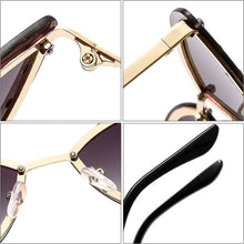 Load image into Gallery viewer, SO&amp;EI Vintage Cat Eye Women  Diamond Sunglasses Rimless Ocean Lens Female Triangle Rhinestone Sun Glasses Shades UV400