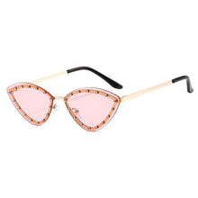 Load image into Gallery viewer, SO&amp;EI Vintage Cat Eye Women  Diamond Sunglasses Rimless Ocean Lens Female Triangle Rhinestone Sun Glasses Shades UV400