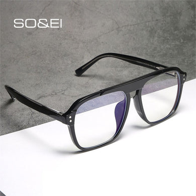 SO&EI Vintage Square TR90 Spring Hinge Women Nail Glasses Frame Men Optical Eyeglasses Frame Stainless Steel Wire Arm Eyewear